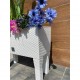 Jardiniera decorativa, cu picioare, sistem irigare, imitatie ratan, alb, 30 L, 60x25x46 cm, Rato Case High