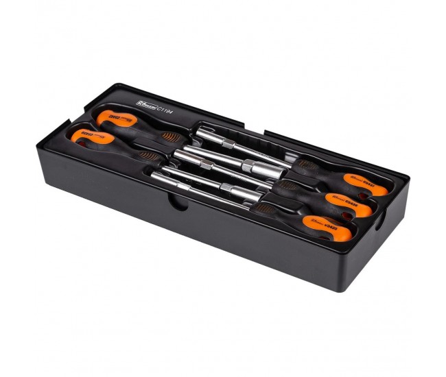 Set surubelnite cu cap tubular, sertar TIP A (385x150 mm) pentru dulap mobil, 6-13 mm, 5 buc, RICHMANN