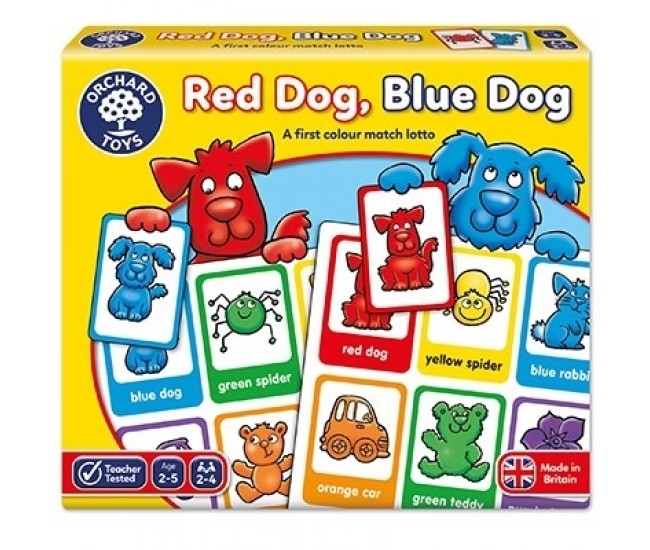 Joc educativ loto in limba engleza catelusii red dog blue dog