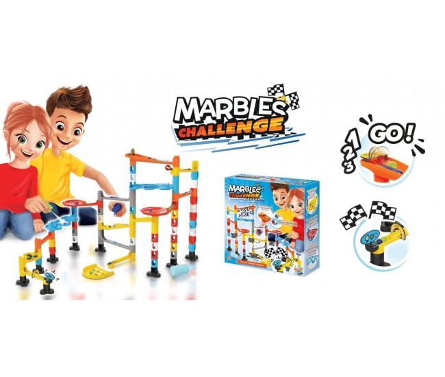 Joc interactiv de constructie cu bile - marble challenge