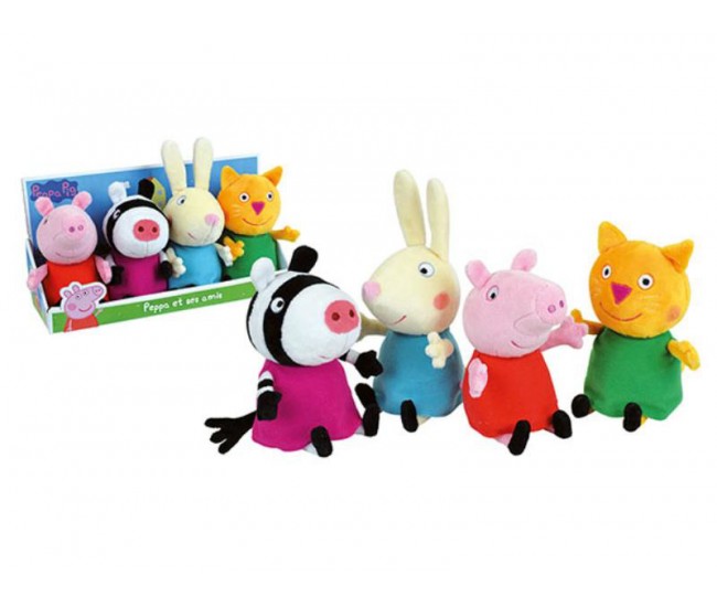 Set 4 plusuri jemini 17cm peppa pig si prietenii