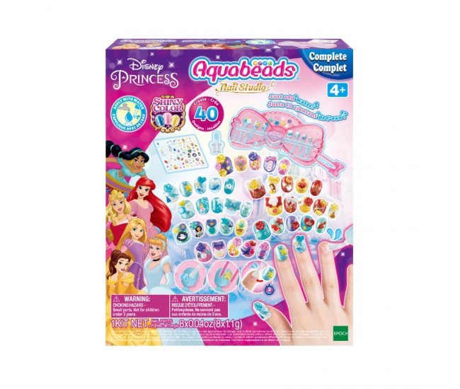 Set margele aquabeads - stickere pentru unghii printese disney