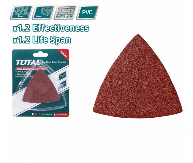 TOTAL - Hartie abraziva delta 80mm P40,P60,P80,P12