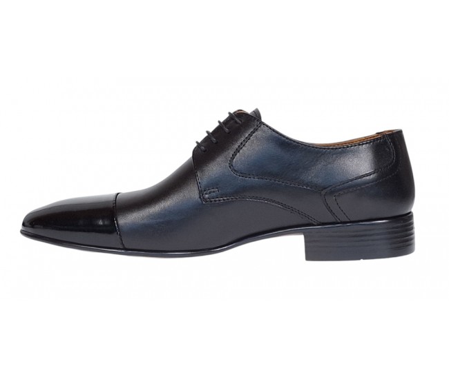 Pantofi barbati eleganti din piele naturala cu varf lacuit 016BXNL