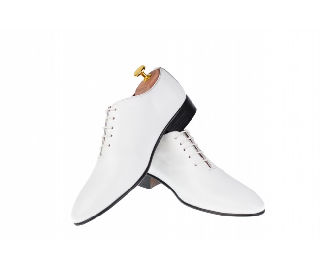 Pantofi barbati, eleganti din piele naturala, alb, 024ABOX