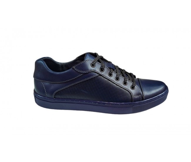 Pantofi barbati sport din piele naturala, Bleumarin - CIUCALETI SHOES 1021BL