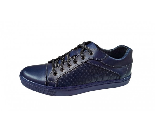 Pantofi barbati sport din piele naturala, Bleumarin - CIUCALETI SHOES 1021BL