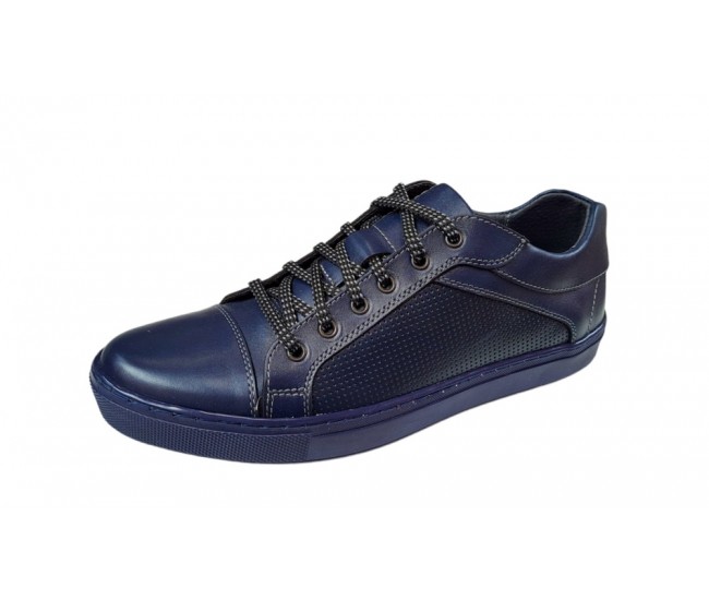 Pantofi barbati sport din piele naturala, Bleumarin - CIUCALETI SHOES 1021BL