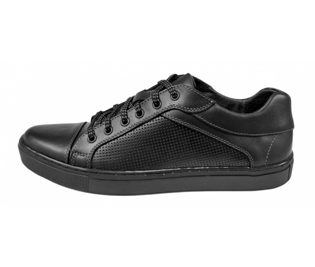 Pantofi barbati sport din piele naturala, Negru - CIUCALETI SHOES 1021NG