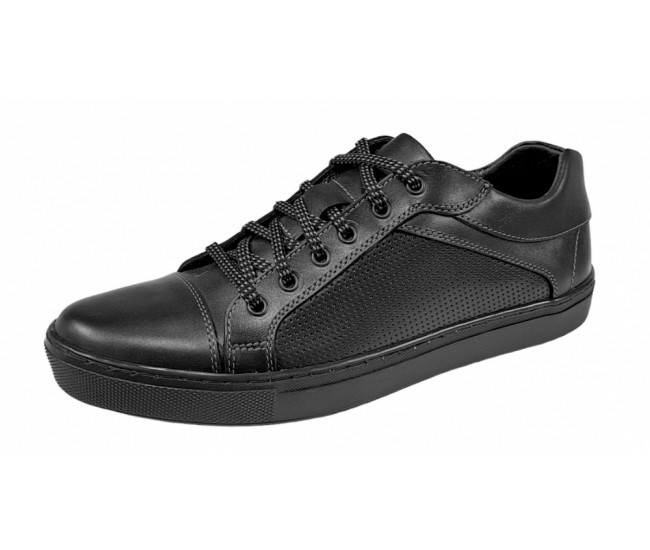 Pantofi barbati sport din piele naturala, Negru - CIUCALETI SHOES 1021NG