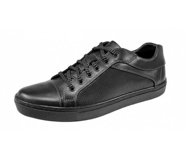 Pantofi barbati sport din piele naturala, Negru - CIUCALETI SHOES 1021NG