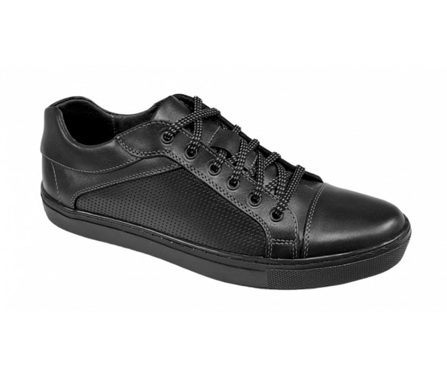 Pantofi barbati sport din piele naturala, Negru - CIUCALETI SHOES 1021NG