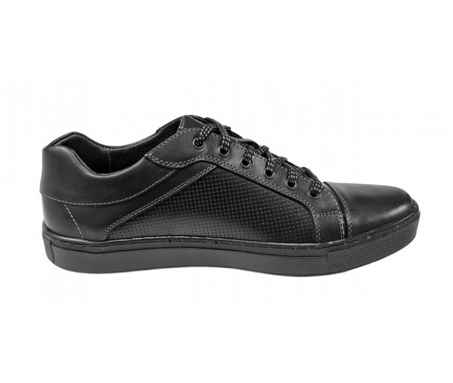 Pantofi barbati sport din piele naturala, Negru - CIUCALETI SHOES 1021NG