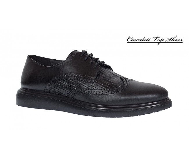 Pantofi barbati casual din piele naturala Negru Lorenz 199SN