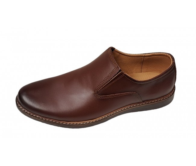 Pantofi barbati casual, din piele naturala maro, CIUCALETI SHOES, 330ELM