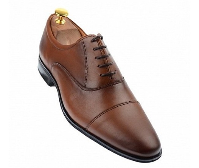 OFERTA MARIMEA  40  -  Pantofi barbati eleganti, cu siret, din piele naturala maro coniac - 347CONIAC 