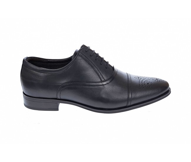 OFERTA MARIMEA  39,  44  -Pantofi barbati eleganti, cu siret, din piele naturala neagra - L356NEGRU