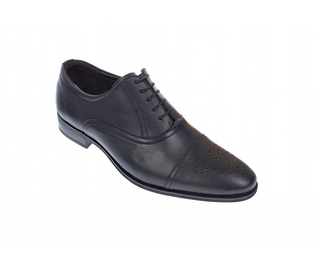 OFERTA MARIMEA  39,  44  -Pantofi barbati eleganti, cu siret, din piele naturala neagra - L356NEGRU