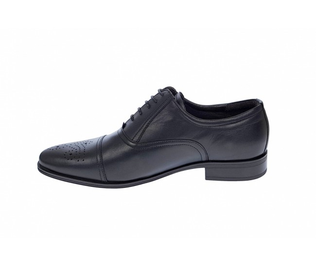 OFERTA MARIMEA  39,  44  -Pantofi barbati eleganti, cu siret, din piele naturala neagra - L356NEGRU