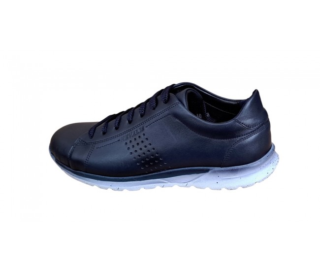 Pantofi casual barbati din piele naturala bleumarin 397BL