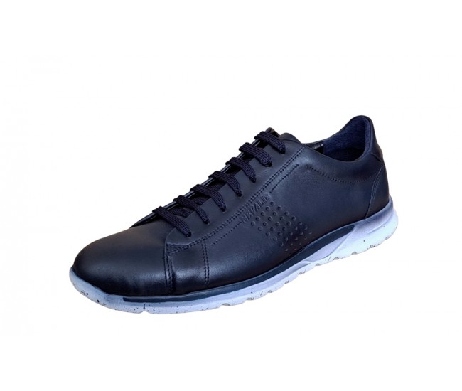 Pantofi casual barbati din piele naturala bleumarin 397BL