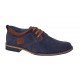 Oferta marimea 40 Pantofi barbati casual din piele naturala bleumarin 410BLEU