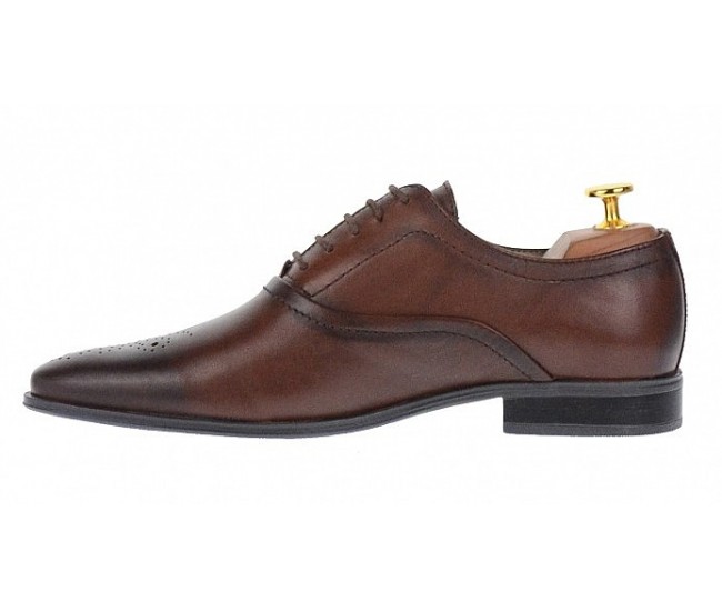 Pantofi barbati oxford, eleganti din piele naturala, maro - 585MARO