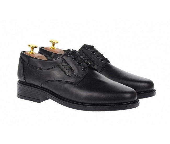 Pantofi barbati, eleganti, din piele naturala, negru, POLITIE , POMPIERI , JANDARMI , 800N