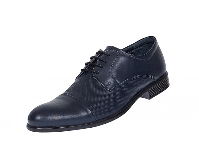 Pantofi barbati office eleganti din piele naturala bleumarin  8305BLUE