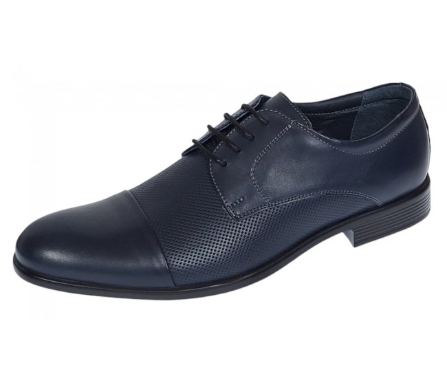 Pantofi barbati office eleganti din piele naturala bleumarin  8305BLUE