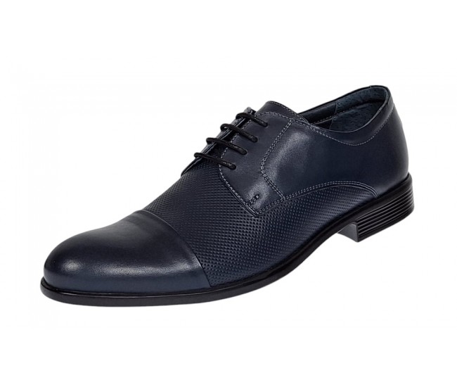 Pantofi barbati office eleganti din piele naturala bleumarin  8305BLUE