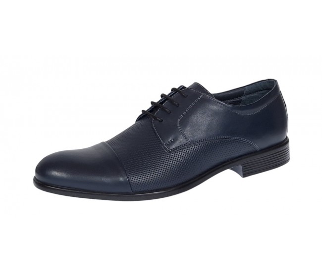 Pantofi barbati office eleganti din piele naturala bleumarin  8305BLUE