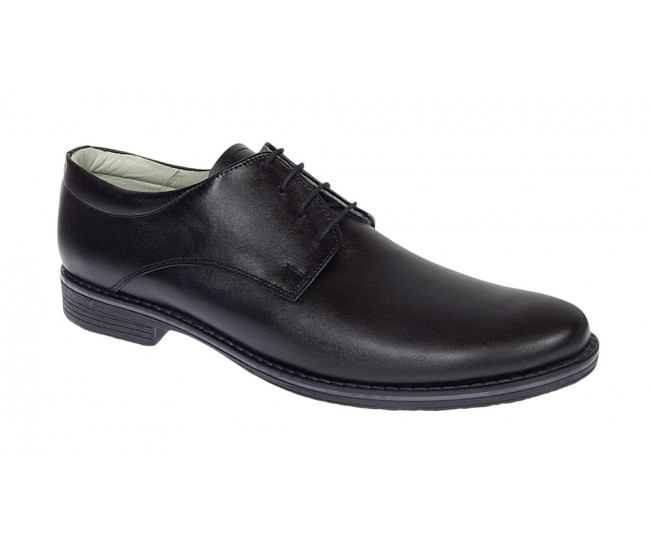 Pantofi barbati, model casual din piele naturala, negru box  859N