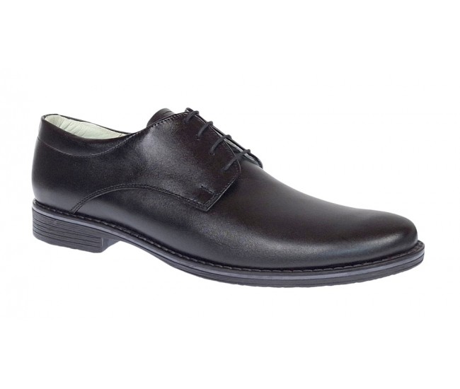 Pantofi barbati, model casual din piele naturala, negru box  859N