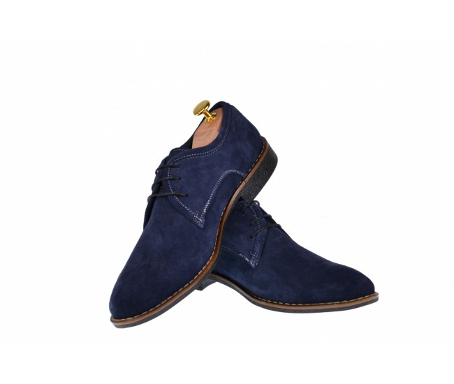 Pantofi barbati casual din piele naturala bleumarin - 85BLVEL