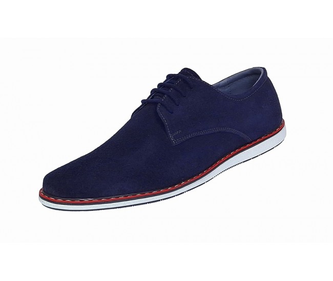 Pantofi barbati casual din piele naturala intoarsa bleumarin 881BLMVEL