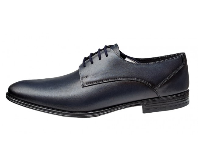 Pantofi perfecti pentru barbati eleganti, incaltaminte romaneasca din piele naturala, Bleumarin, 998BLM