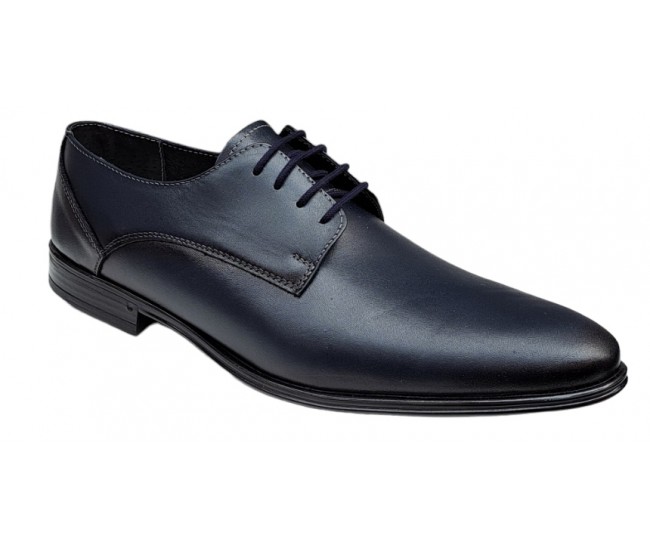 Pantofi perfecti pentru barbati eleganti, incaltaminte romaneasca din piele naturala, Bleumarin, 998BLM