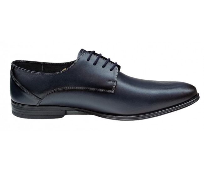 Pantofi perfecti pentru barbati eleganti, incaltaminte romaneasca din piele naturala, Bleumarin, 998BLM