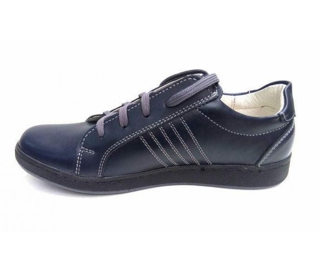 Pantofi barbati sport din piele naturala bleumarin ADTIMBL