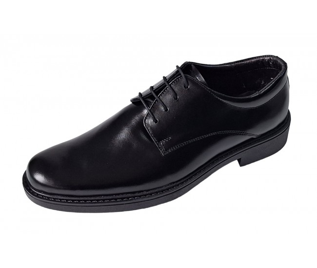 Pantofi barbati casual din piele naturala box, Negru, Alexander Rome AREZO 