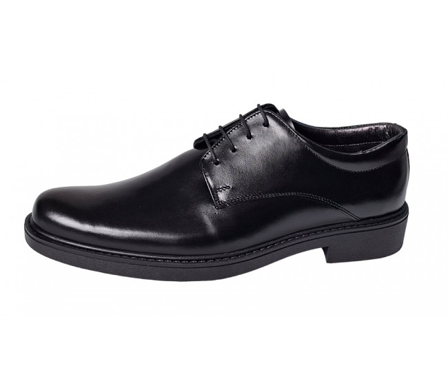 Pantofi barbati casual din piele naturala box, Negru, Alexander Rome AREZO 