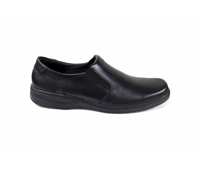 Pantofi barbati eleganti, din piele naturala, Negru, Elastic - DINO Negru