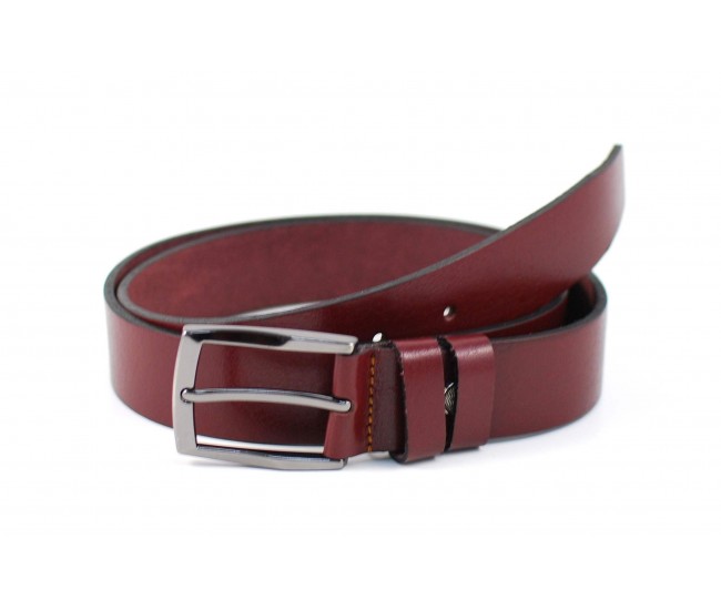 Curea barbati eleganta din piele naturala bordo DR135BORDO