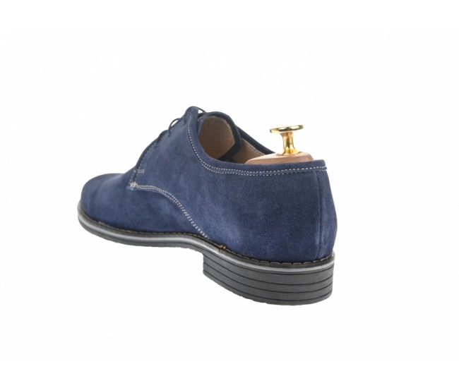 Pantofi barbati casual din piele naturala, culoare bleumarin 336BLM