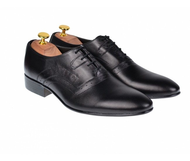 OFERTA MARIMEA   42 -  Pantofi Barbati Office, Eleganti, din Piele Naturala, Negru, CIUCALETI SHOES