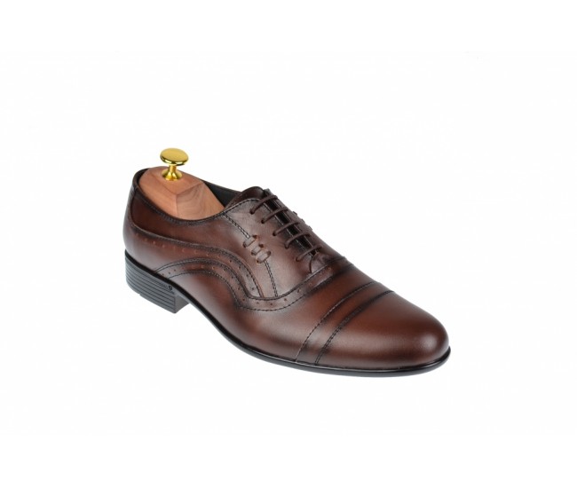 Pantofi Barbati Office, Eleganti, din Piele Naturala, cu Elastic, Maro, CIUCALETI SHOES