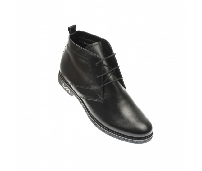 Ghete dama, negre, casual, din piele naturala - G01NBOXN