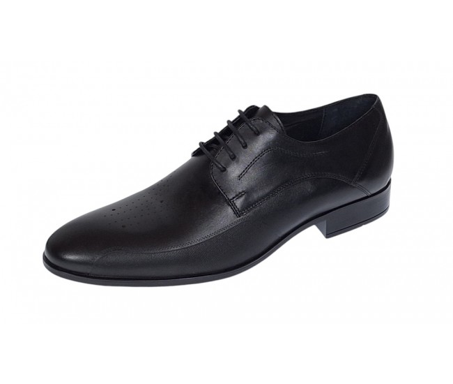 Pantofi barbati office eleganti din piele naturala Negru SIR015N