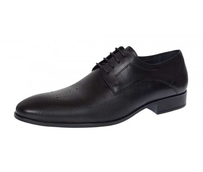 Pantofi barbati office eleganti din piele naturala Negru SIR015N